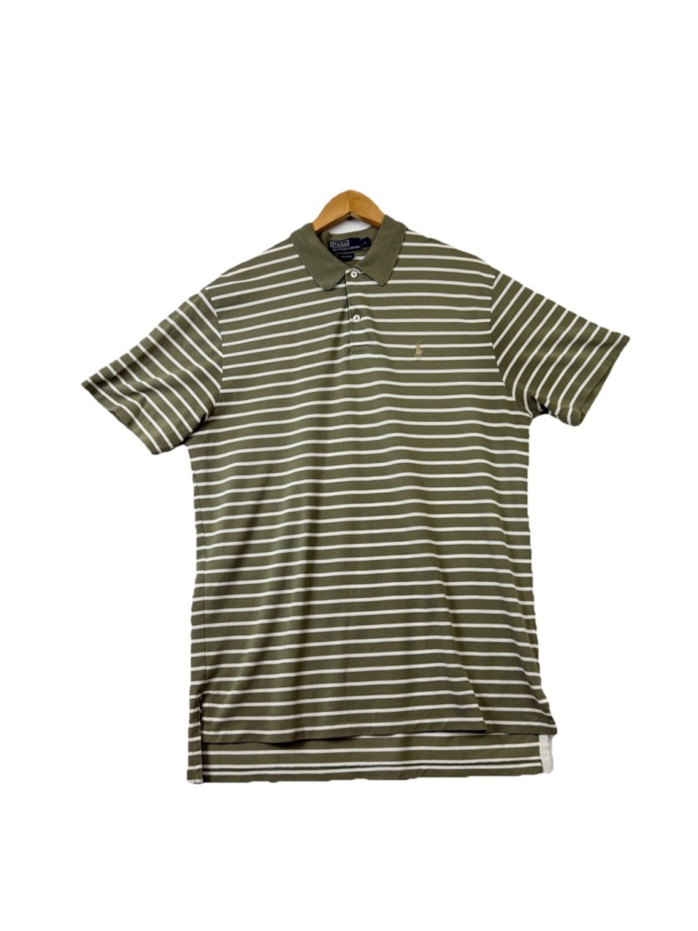 Polo Ralph Lauren Stripped Polo Shirt Large Short Sleeve Green Pony Logo Golf